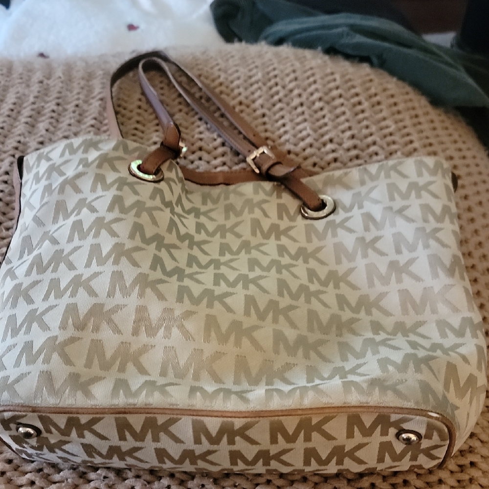 Michael Kors Tan and Brown Logo Tote